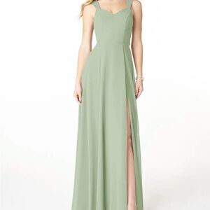 Azazie Safe Green Sleeveless Maxi Dress